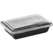 H-PACK 32oz RECTANGLE BLACK BASE CONTAINER WITH LID 150