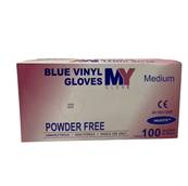 MAJESTIC BLUE VINYL GLOVES P/F MEDIUM X 100