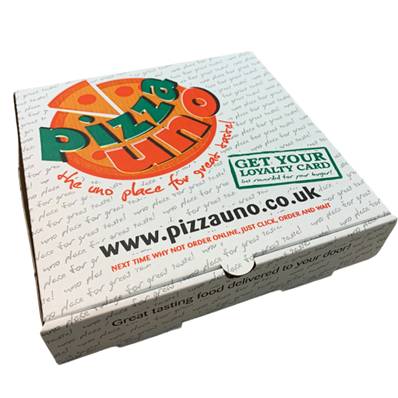 7 INCH FRESH & DELICIOUS BROWN/RED PIZZA BOXES 7 INCH X 100