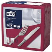 TORK DINNER NAPKIN 39/2PL 4 FOLD BORDEAUX 1800