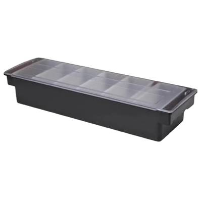 CONDIMENT DISPENSER BLACK 6 COMPARTMENT