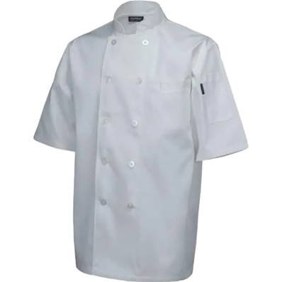 L WHITE SHORT SLEEVED CHEFS JACKET LARGE