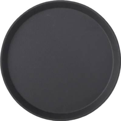 16 INCH ROUND PLASTIC NON SLIP TRAY BLACK