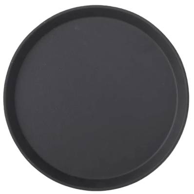 11 INCH ROUND PLASTIC NON SLIP TRAY BLACK