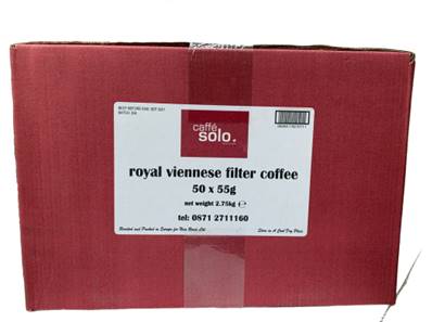 CAFFE SOLO ROYAL VIENNESE FILTER COFFEE 50 X 55GM