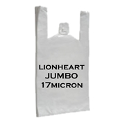 WHITE LIONHEART JUMBO CARRIER BAG 17MU 12 X 18 X 24IN 1000