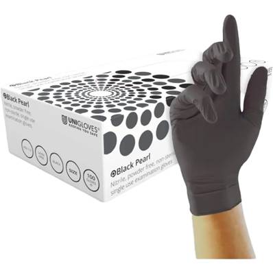 LARGE UNIGLOVES BLACK PEARL NITRILE GLOVES 100
