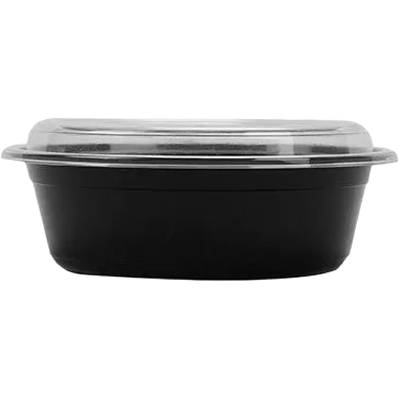 H-PACK 32oz ROUND BLACK BASE CONAINER WITH LID 150
