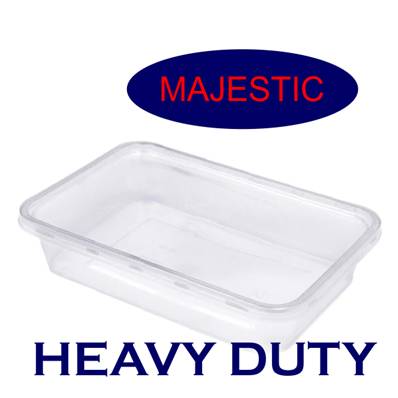 C500 HEAVY PLASTIC CONTAINER & LID X 250 MAJESTIC