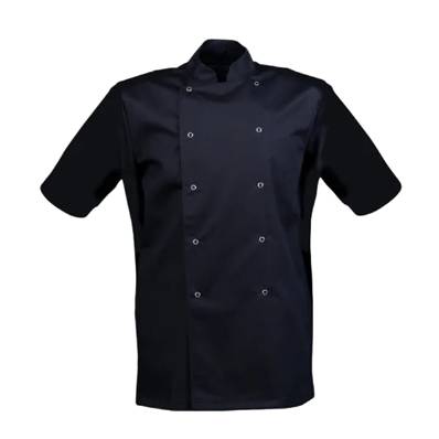 S SHORT SLEEVED BLACK CHEF JACKET