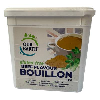 OUR EARTH GLUTEN FREE BEEF BOUILLON 2.5KG