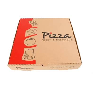 FRESH & DELICIOUS BROWN/RED PIZZA BOXES 14 INCH X 50