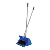 HILLBRUSH LOBBY DUSTPAN AND SOFT BRUSH SET PLASTIC BLUE