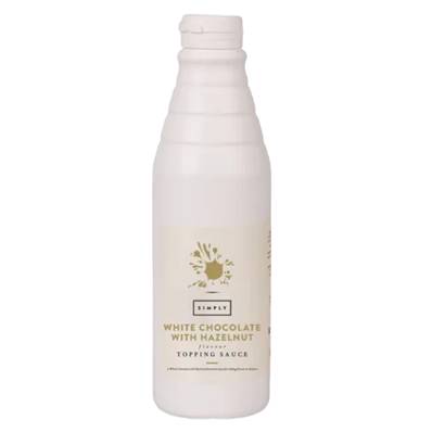 SIMPLY WHITE CHOCOLATE WITH HAZELNUT FLAVOUR SAUCE 1KG