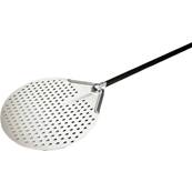 PIZZA PEEL ROUND PERFORATED BLADE 33CM DIA HANDLE 63.5CM