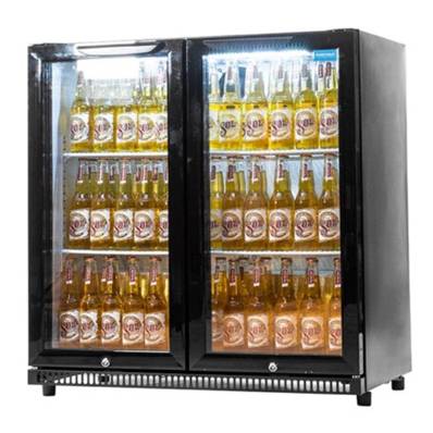 Double Hinged-Door Bottle Cooler - Black