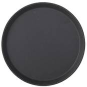 11 INCH ROUND PLASTIC NON SLIP TRAY BLACK